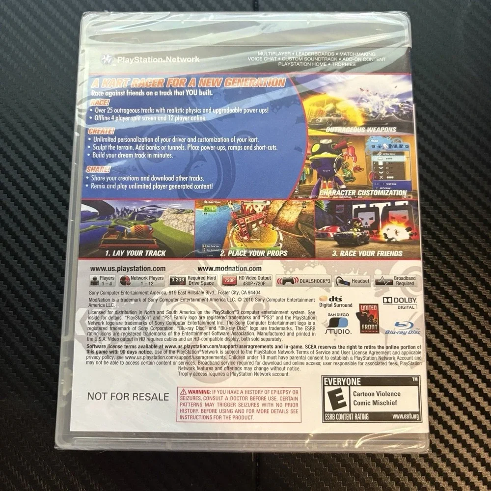Sony ModNation Racers Racing Game PS3 Multiplayer Voice Chat 2010